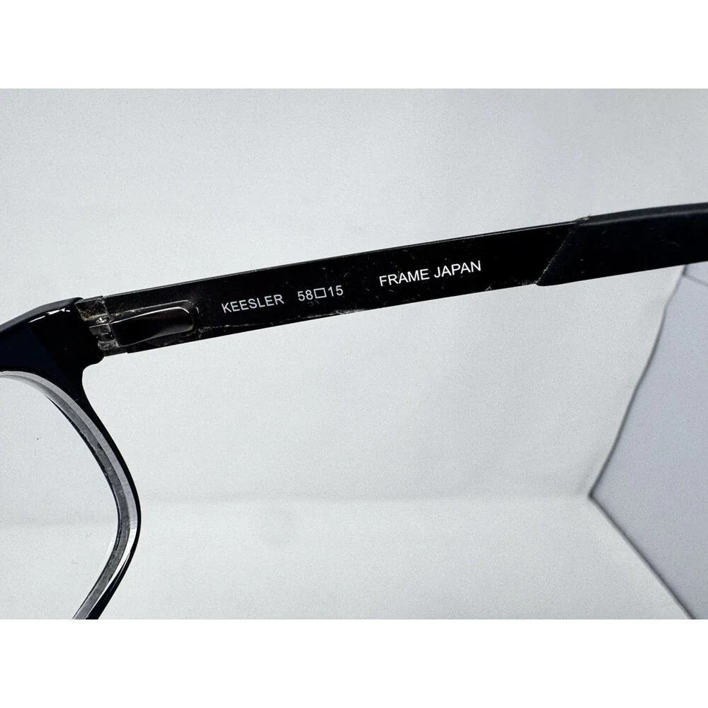 Randolph Keesler Eyeglass Frames Black Rectangle Japan 58-15-145 (B)